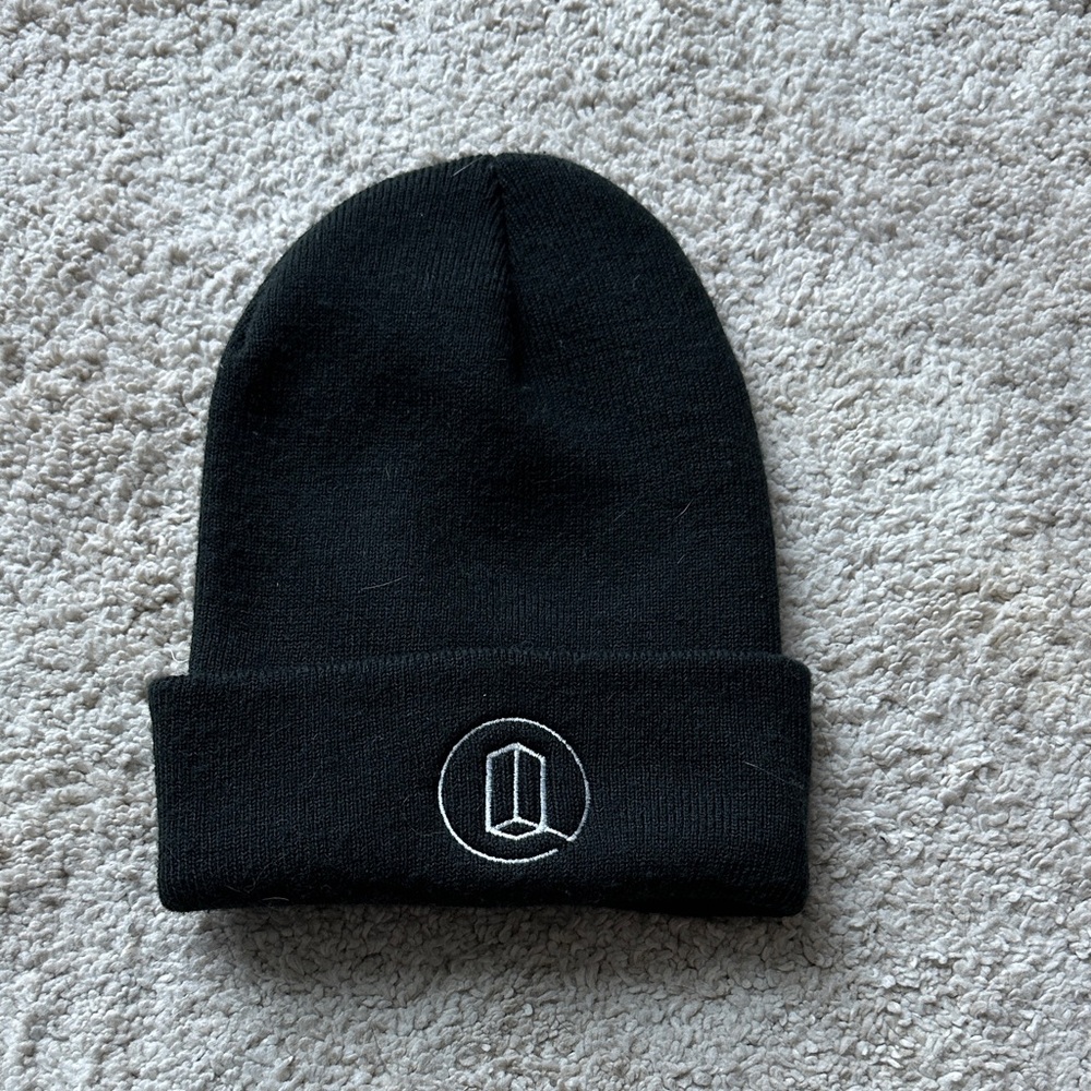 Black Beanie with Embroidered Logo